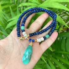 Load image into Gallery viewer, Lapis Lazuli, Chrysoprase and Pink Opal Necklace
