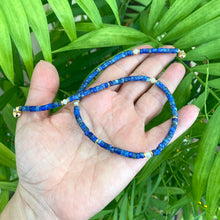Carica l&#39;immagine nel visualizzatore di Gallery, Lapis Lazuli &amp; Pearl Choker Necklace, GP, 15-16.5&quot;
