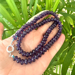 Handmade Dark Purple Amethyst Candy Necklace, Sterling Silver Marine Closure, 18.5” – Canadian Jewelry