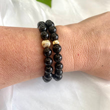 Load image into Gallery viewer, Black Tourmaline Bracelet in 8mm, 14K GF
