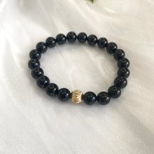 Load image into Gallery viewer, Black Tourmaline Bracelet in 8mm, 14K GF
