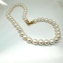 Charger l&#39;image dans la galerie, Classic Fine Quality Near-Round Freshwater White Pearl Necklace | Optional Cross Pendant | 18&quot; | Gold or Silver Elegant Clasp | Canadian Jewelry
