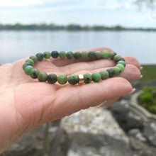 Load image into Gallery viewer, Chrysoprase Stretch Bracelet in 6mm, 14K GF, 7&quot;

