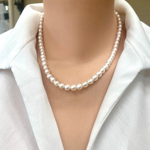 Elegant Pearl Necklace & 14k GF Heart Chain