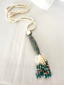 Bohemian Pearl Tassel Necklace