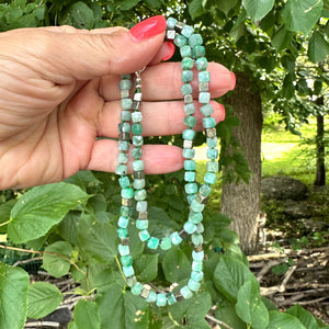 Emerald & Pyrite Candy Necklace – 22"