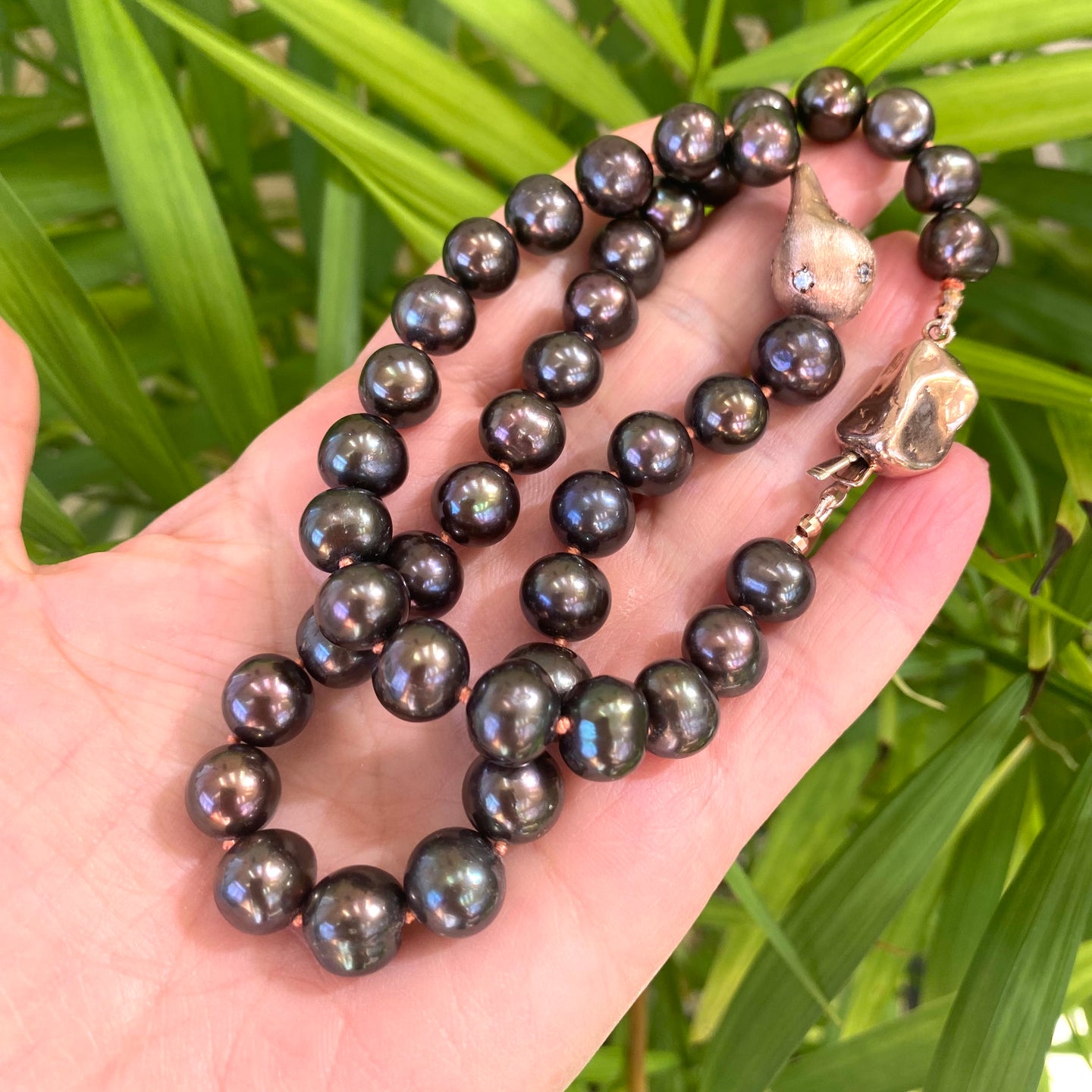 Black Pearl Chunky Necklace & Baroque Inspired Element, 20