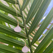 Load image into Gallery viewer, Rose Quartz Briolettes Earrings, Gold Filled Threader Earrings
