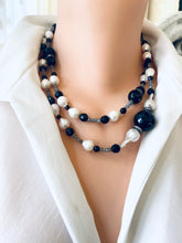 Cargar imagen en el visor de la galería, Labradorite Onyx Pearl Long Necklace | Handcrafted 39&quot; Jewelry Canada
