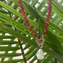 Load image into Gallery viewer, Artisan Carnelian Necklace &amp; Baroque Pearl Pendant

