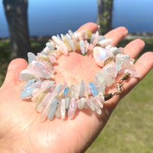 Load image into Gallery viewer, Morganite, Aquamarine and Freshwater Baroque Pearl Necklace, Gold Bronze &amp; Gold Filled, 18&quot;inches
