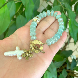 Aqua Green Chalcedony Bracelet