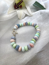 Load image into Gallery viewer, Multi Color Pastel Peruvian Opal Candy Bracelet, Sterling Silver Marine Clasp
