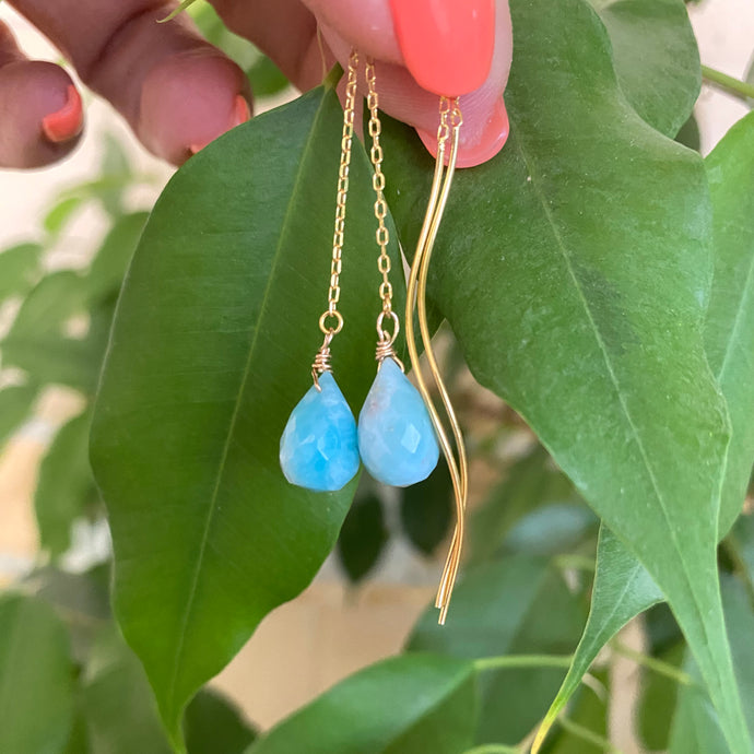 turquoise threader earrings