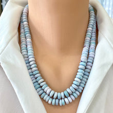 Lade das Bild in den Galerie-Viewer, Pinkish Blue Opal Candy Necklace, 20.5&quot;or21.5&quot;&quot;inches, Sterling Silver Marine Closure
