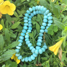 Load image into Gallery viewer, Hand Knotted &amp; Graduated Amazonite Candy Necklace, Gold Vermeil Marine Closure, 21.5&quot;inch
