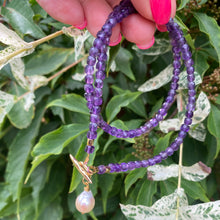 Lade das Bild in den Galerie-Viewer, Amethyst cube beads choker
