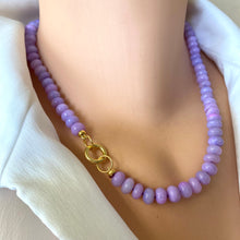Carica l&#39;immagine nel visualizzatore di Gallery, Bright Purple Opal Candy Necklace, 18.5&quot;inches, Gold Vermeil Plated Sterling Silver Push Lock Closure
