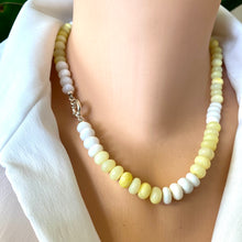 Carica l&#39;immagine nel visualizzatore di Gallery, Shaded Yellow Opal Candy Necklace, 18&quot;inches, Sterling Silver Marine Clasp
