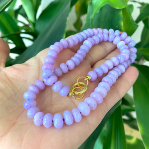 Bright Purple Opal Candy Necklace, 18.5"inches, Gold Vermeil Plated Sterling Silver Push Lock Closure