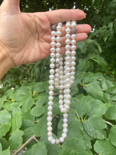 Cargar imagen en el visor de la galería, Exquisite Sautoir, Top Quality Freshwater Pearls with Cubic Zirconia Pave Silver Beads, 55&quot;inches
