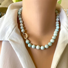 Load image into Gallery viewer, Light Blue Hemimorphite Candy Necklace, Rhodium Plated Silver Push Lock Clasp, 18.5&quot;in
