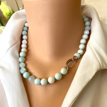 Load image into Gallery viewer, Light Blue Hemimorphite Candy Necklace, Rhodium Plated Silver Push Lock Clasp, 18.5&quot;in
