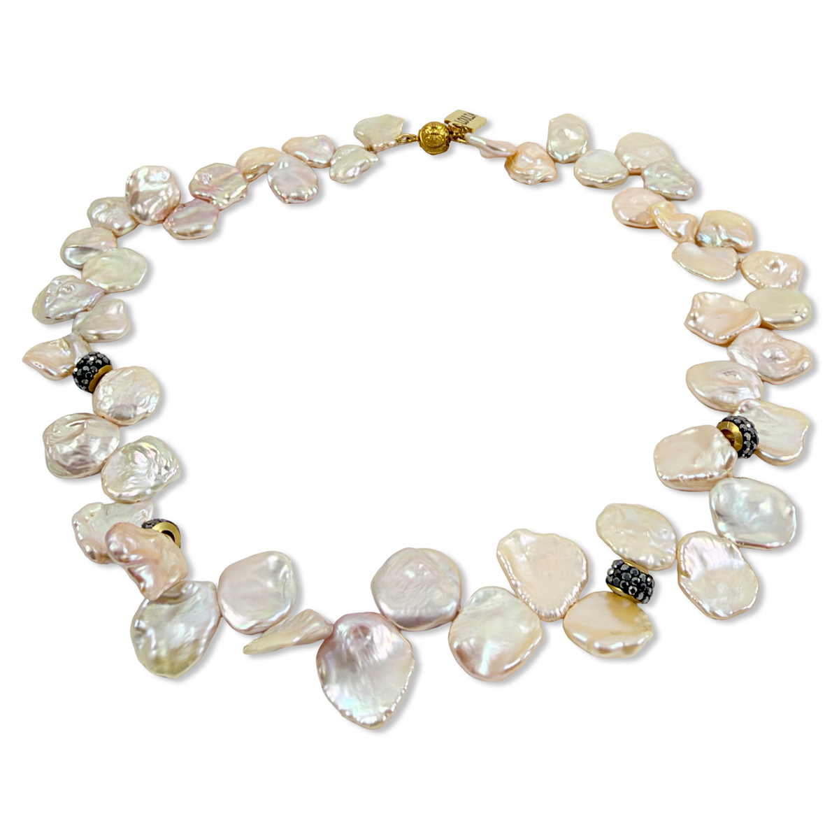 Pink Lavender Petal Pearls Choker Necklace – 16.5"  Design