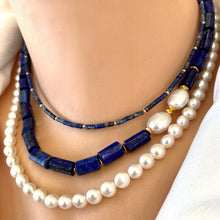 Lade das Bild in den Galerie-Viewer, Lapis Lazuli, Black or Green Onyx Dainty Choker Necklace, Gold Filled, 14&quot;in
