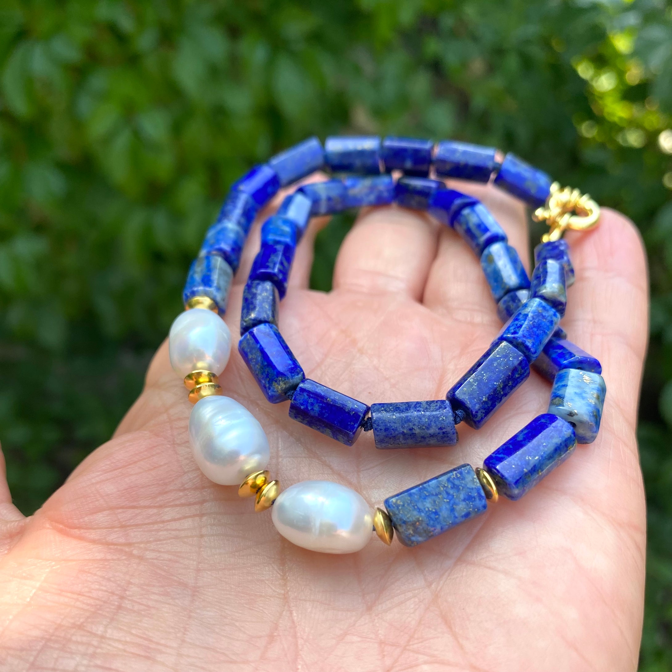 Lapis Lazuli & Freshwater Pearls Necklace