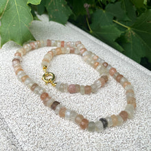 Charger l&#39;image dans la galerie, Mixed Moonstone Candy Necklace, 20&quot;in, Gold Vermeil, June Birthstone
