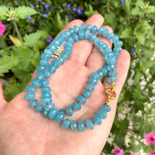 Carica l&#39;immagine nel visualizzatore di Gallery, Hand Knotted Aquamarine Candy Necklace, 19&quot;in, Gold Vermeil, March Birthstone
