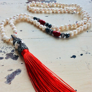 Boho Chic Freshwater Pearl Tassel Necklace at $148