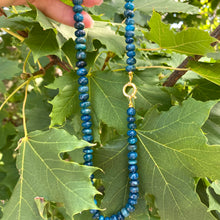 Cargar imagen en el visor de la galería, Chrysocolla Candy Necklace, 18&quot;inches, Gold Vermeil Marine Closure

