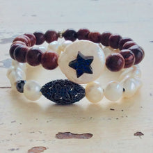 Carica l&#39;immagine nel visualizzatore di Gallery, Star Bracelet set. Pearl Bracelet Stack. Boho Chic Beach Bracelet Set

