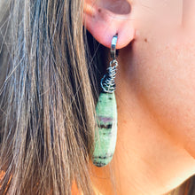 Load image into Gallery viewer, Teardrop Natural Ruby Zoisite Earrings
