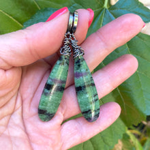 Load image into Gallery viewer, Teardrop Natural Ruby Zoisite Earrings
