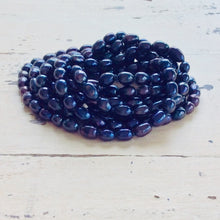Load image into Gallery viewer, Very Long Peacock Dark Blue Pearl Rope Necklace, 74&quot;in

