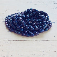 Lade das Bild in den Galerie-Viewer, Very Long Peacock Dark Blue Pearl Rope Necklace, 74&quot;in
