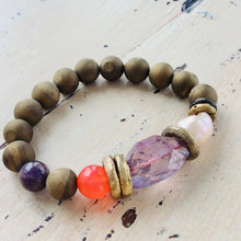 Lade das Bild in den Galerie-Viewer, Amethyst and druzy agate stretch bracelet
