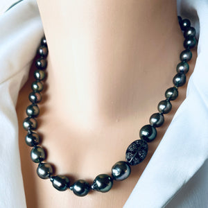 Tahitian Baroque Pearls Champagne Diamond Necklace