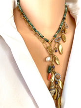 Charger l&#39;image dans la galerie, Mini African Turquoise Necklace with Gold Filled Starfish and Shell Pendant, Summer Necklace
