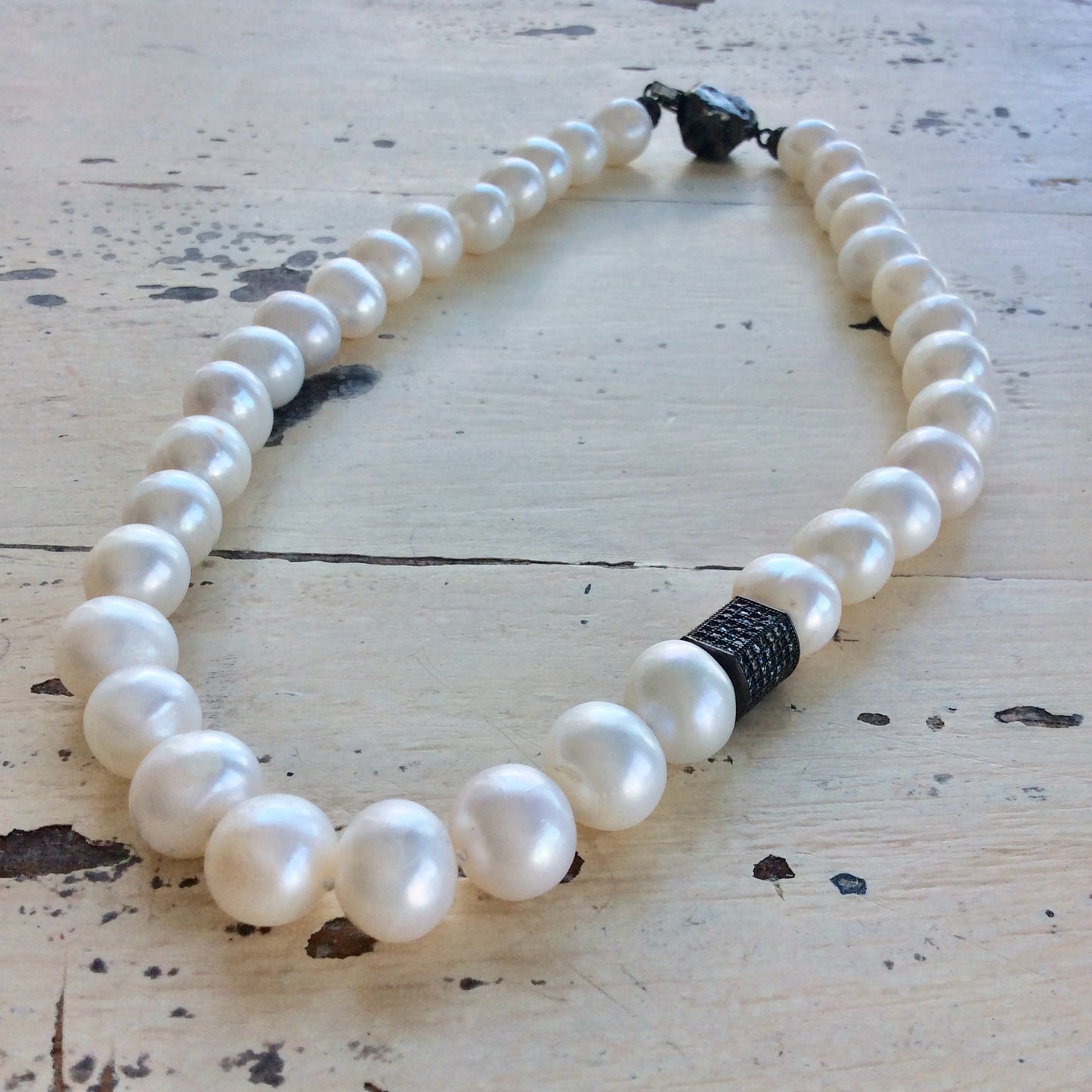 Classic Pearl Bridal Necklace with a twist
