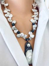 Charger l&#39;image dans la galerie, Keshi Pearl &amp; Hematite Beads Pendant Necklace
