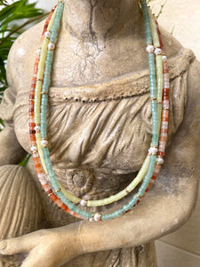Layers of Multi Gemstones Choker Necklaces