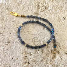 Lade das Bild in den Galerie-Viewer, Labradorite Choker Necklace with Gold Vermeil Details and Clasp, 15&quot;inches
