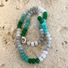 Charger l&#39;image dans la galerie, Hand Knotted Amazonite, Jade Candy Necklace, Silver Interlocking Clasp, 19&quot;inches
