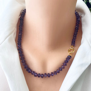 Hand Knotted Brazil Amethyst Candy Necklace, GV, 20”