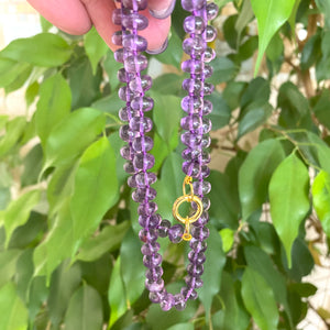 Hand Knotted Brazil Amethyst Candy Necklace, GV, 20”