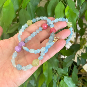 21"inches Aquamarine necklace
